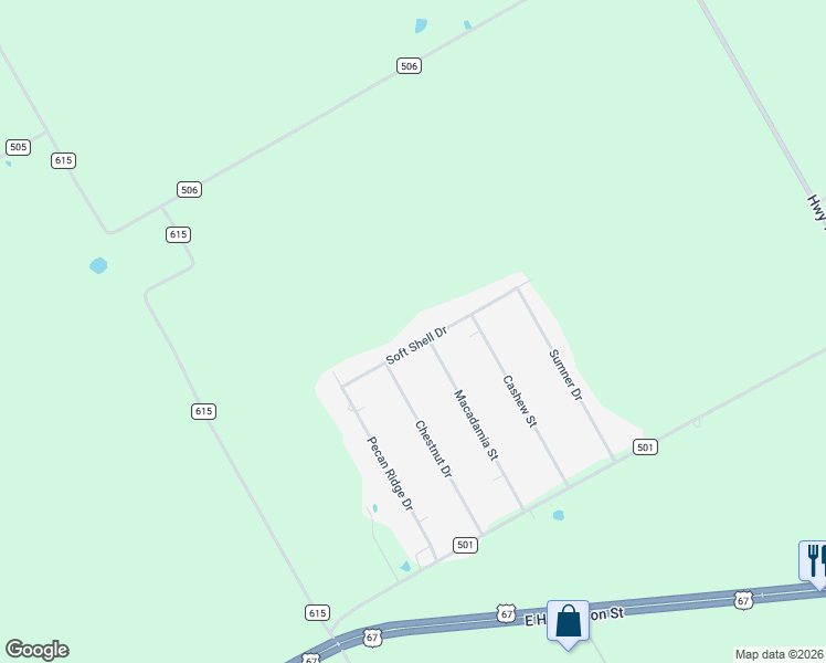 map of restaurants, bars, coffee shops, grocery stores, and more near 10925 Soft Shell Dr in Venus