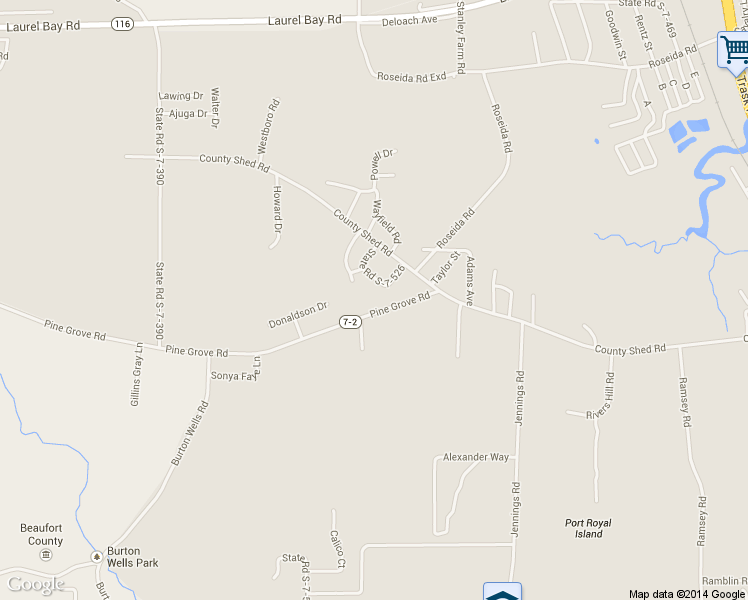 map of restaurants, bars, coffee shops, grocery stores, and more near 22 Pine Grove Rd in Beaufort