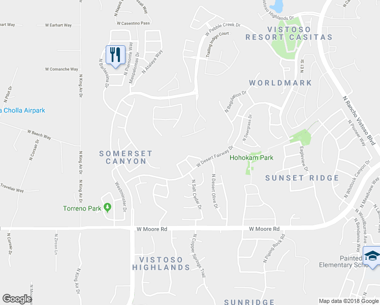 map of restaurants, bars, coffee shops, grocery stores, and more near 13088 North Toucan Drive in Oro Valley