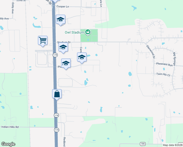 map of restaurants, bars, coffee shops, grocery stores, and more near 906 Pear Court in Joshua