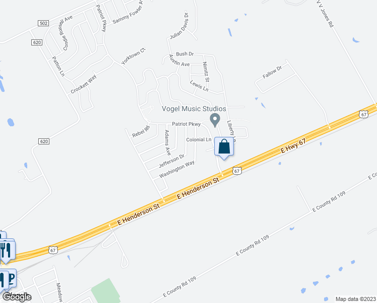 map of restaurants, bars, coffee shops, grocery stores, and more near 147 Jefferson Drive in Venus