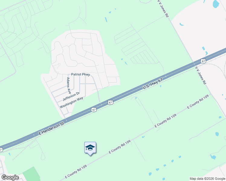 map of restaurants, bars, coffee shops, grocery stores, and more near 109 Houston Place in Midlothian