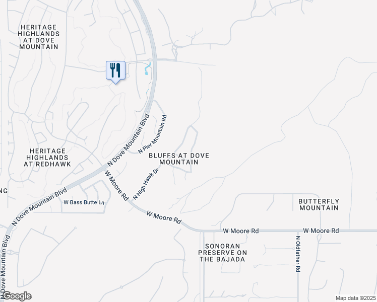 map of restaurants, bars, coffee shops, grocery stores, and more near 13059 North Kenosha Bluff Drive in Marana