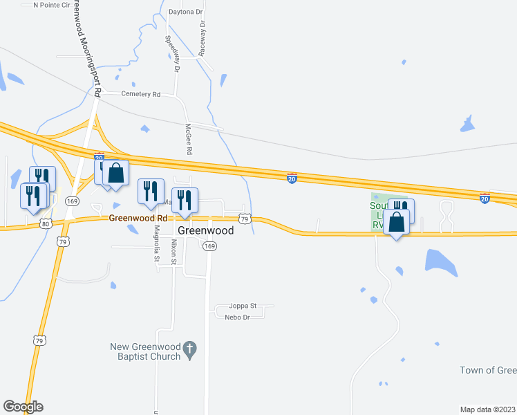 map of restaurants, bars, coffee shops, grocery stores, and more near 9226 Greenwood Road in Greenwood