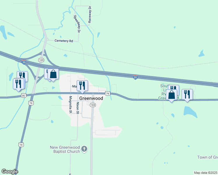 map of restaurants, bars, coffee shops, grocery stores, and more near 9031 Centennial Drive in Greenwood