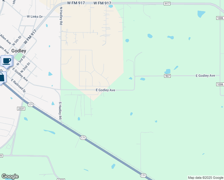 map of restaurants, bars, coffee shops, grocery stores, and more near 5856 E Godley Ave in Godley