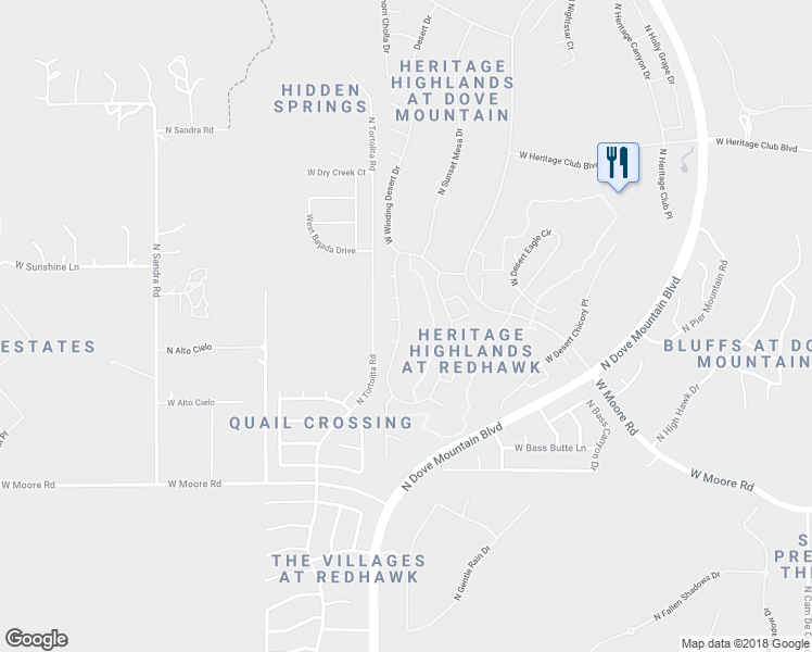 map of restaurants, bars, coffee shops, grocery stores, and more near 13082 North Desert Flora Lane in Marana