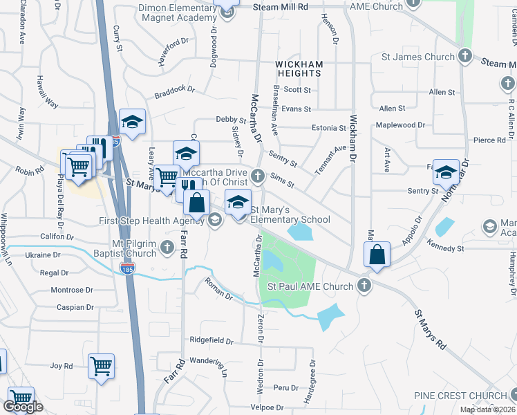 map of restaurants, bars, coffee shops, grocery stores, and more near 143 Mc Cartha Drive in Columbus