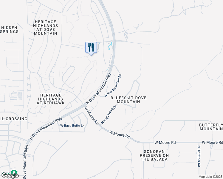 map of restaurants, bars, coffee shops, grocery stores, and more near 13091 North Pier Mountain Road in Marana