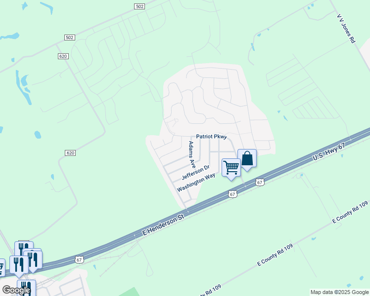 map of restaurants, bars, coffee shops, grocery stores, and more near 127 Mount Vernon Lane in Venus