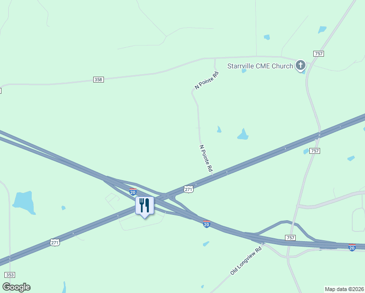 map of restaurants, bars, coffee shops, grocery stores, and more near 12539 North Pointe Road in Winona