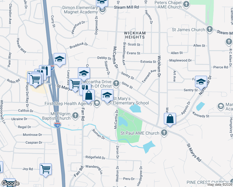 map of restaurants, bars, coffee shops, grocery stores, and more near 143 Mc Cartha Drive in Columbus