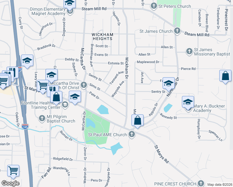 map of restaurants, bars, coffee shops, grocery stores, and more near 4704 Sentry Street in Columbus
