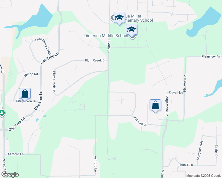 map of restaurants, bars, coffee shops, grocery stores, and more near 3440 Sudith Lane in Midlothian