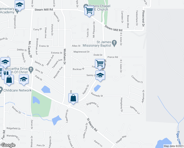 map of restaurants, bars, coffee shops, grocery stores, and more near 5011 Sentry Street in Columbus