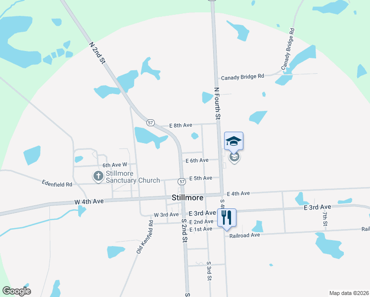 map of restaurants, bars, coffee shops, grocery stores, and more near 207 East 6th Avenue in Twin City