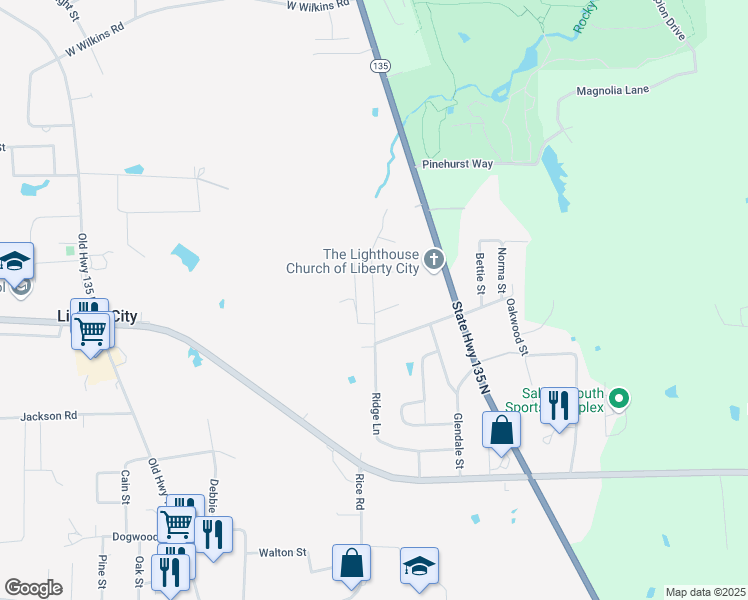 map of restaurants, bars, coffee shops, grocery stores, and more near 115 Hidden Circle in Kilgore