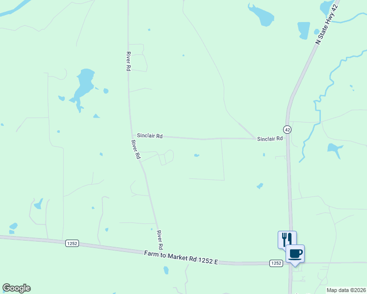 map of restaurants, bars, coffee shops, grocery stores, and more near 592 Sinclair Road in Kilgore