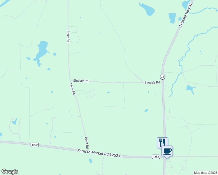 map of restaurants, bars, coffee shops, grocery stores, and more near 576 Sinclair Road in Kilgore