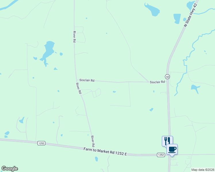 map of restaurants, bars, coffee shops, grocery stores, and more near 592 Sinclair Road in Kilgore