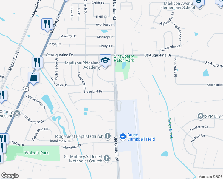 map of restaurants, bars, coffee shops, grocery stores, and more near 254 Traceland Drive in Madison