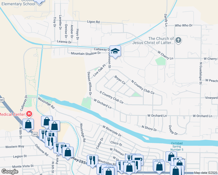 map of restaurants, bars, coffee shops, grocery stores, and more near 1504 Grant Street in Carlsbad