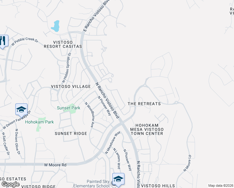 map of restaurants, bars, coffee shops, grocery stores, and more near 13252 Chiracahua Peak Drive in Oro Valley