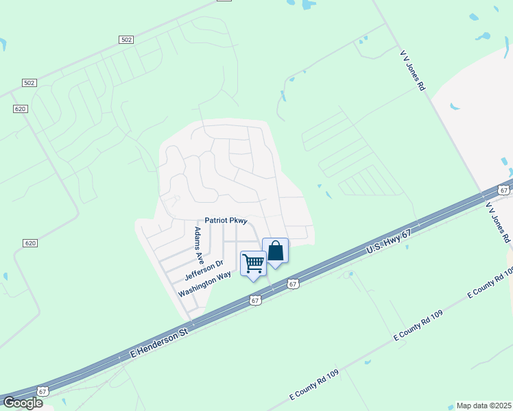 map of restaurants, bars, coffee shops, grocery stores, and more near 122 Presidents Way in Venus