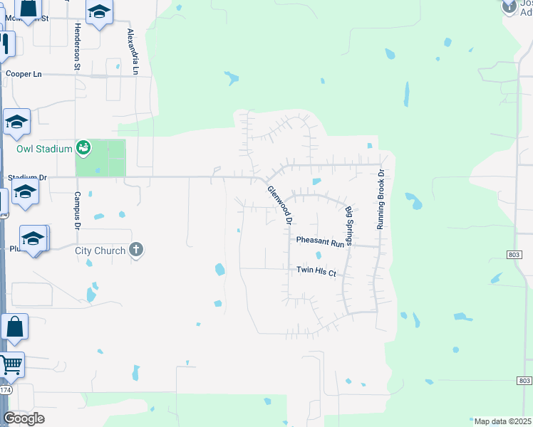 map of restaurants, bars, coffee shops, grocery stores, and more near 2016 Big Springs in Joshua