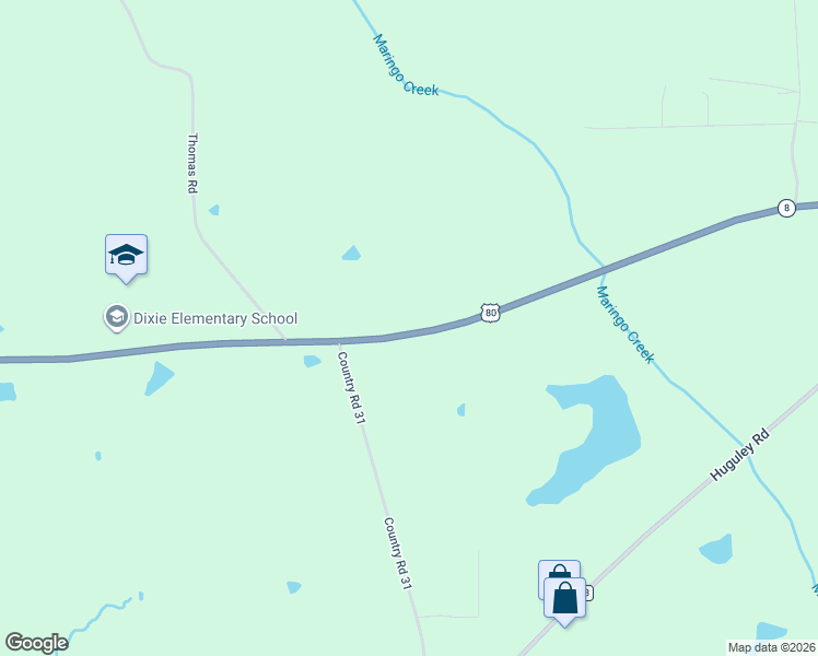map of restaurants, bars, coffee shops, grocery stores, and more near 4830-4864 Alabama 8 in Opelika