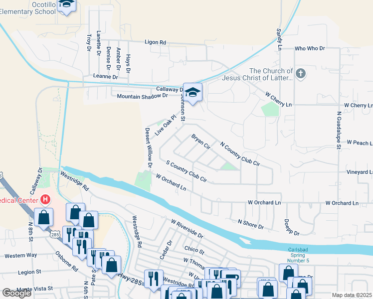 map of restaurants, bars, coffee shops, grocery stores, and more near 1504 Grant Street in Carlsbad