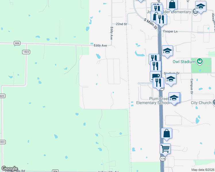 map of restaurants, bars, coffee shops, grocery stores, and more near 232 Southwest 25th Street in Joshua