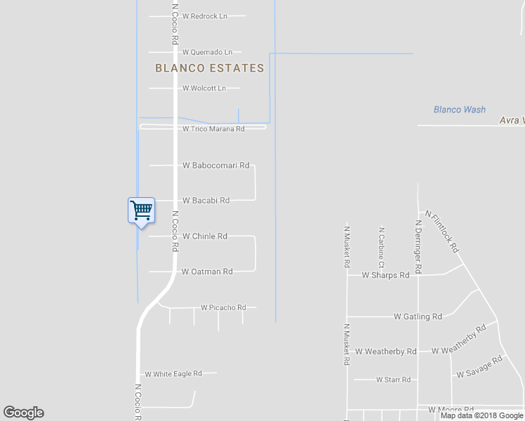 map of restaurants, bars, coffee shops, grocery stores, and more near 17411 West Bacabi Road in Marana