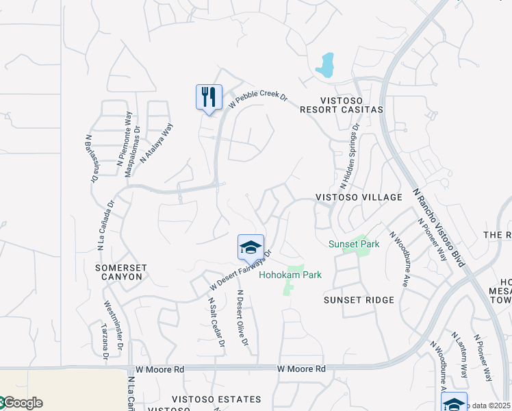 map of restaurants, bars, coffee shops, grocery stores, and more near 13273 North Regulation Drive in Tucson
