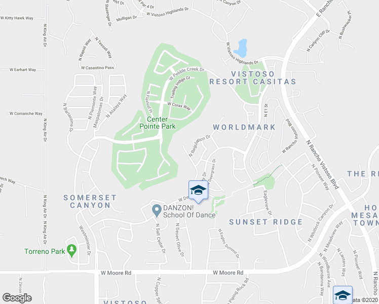 map of restaurants, bars, coffee shops, grocery stores, and more near 13273 North Regulation Drive in Oro Valley