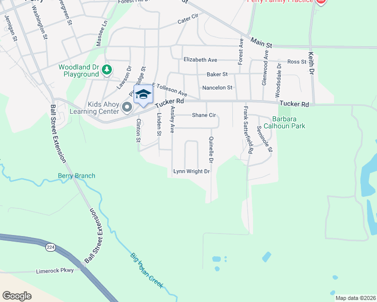 map of restaurants, bars, coffee shops, grocery stores, and more near 315 Christopher Luke Circle in Perry