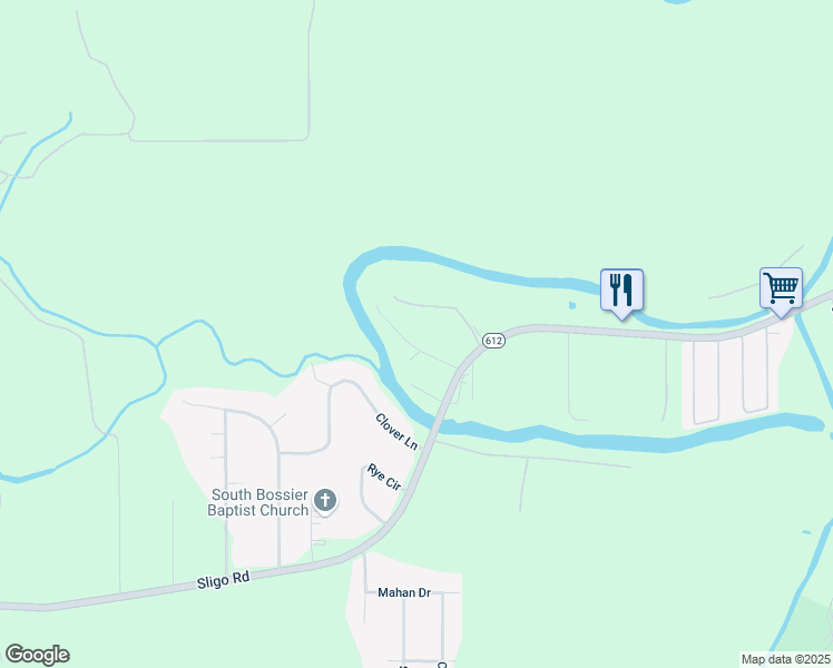 map of restaurants, bars, coffee shops, grocery stores, and more near 311 Summer Lake Drive in Bossier City