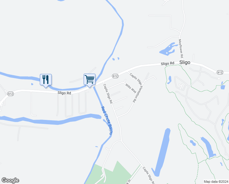 map of restaurants, bars, coffee shops, grocery stores, and more near 707 Reeds Reef in Bossier City