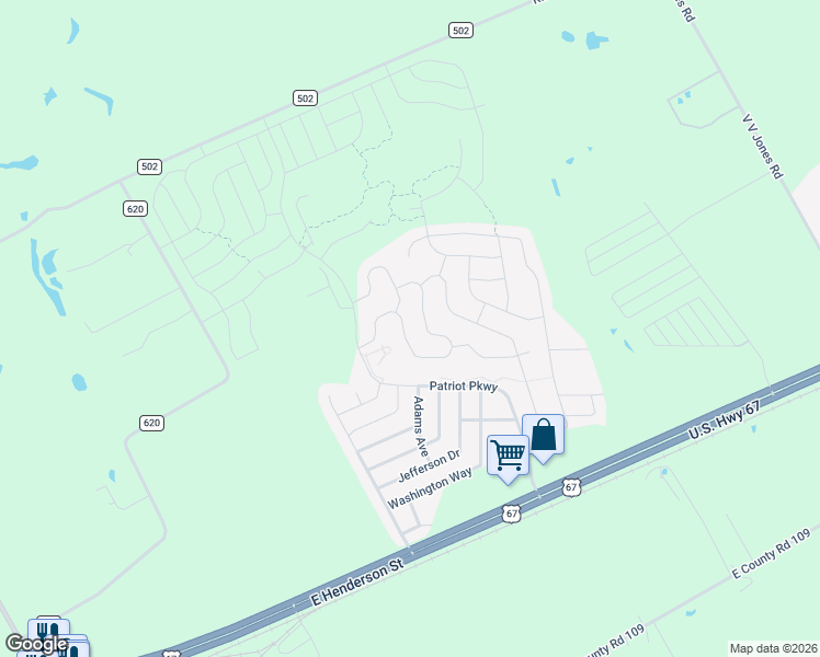 map of restaurants, bars, coffee shops, grocery stores, and more near 126 Kennedy Drive in Venus