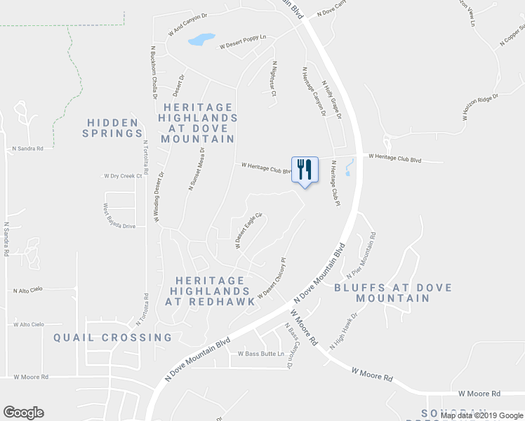 map of restaurants, bars, coffee shops, grocery stores, and more near 5103 West Desert Eagle Circle in Marana