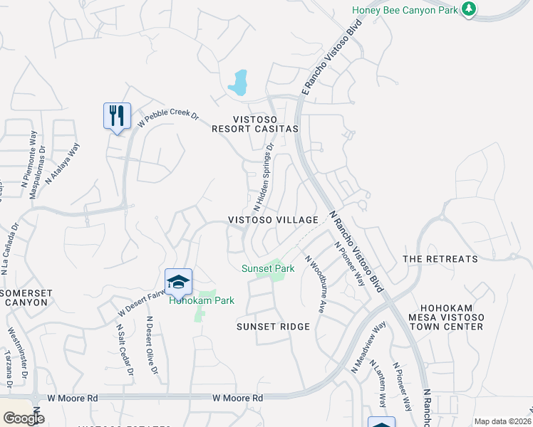 map of restaurants, bars, coffee shops, grocery stores, and more near 15 West A Street in Oro Valley