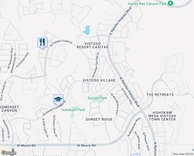 map of restaurants, bars, coffee shops, grocery stores, and more near 15 West A Street in Oro Valley