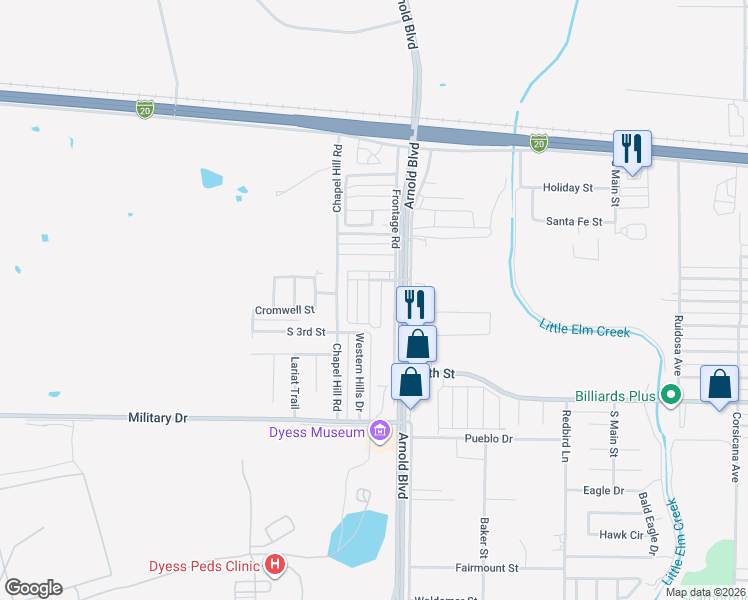 map of restaurants, bars, coffee shops, grocery stores, and more near 426 Benjamin Lane in Abilene