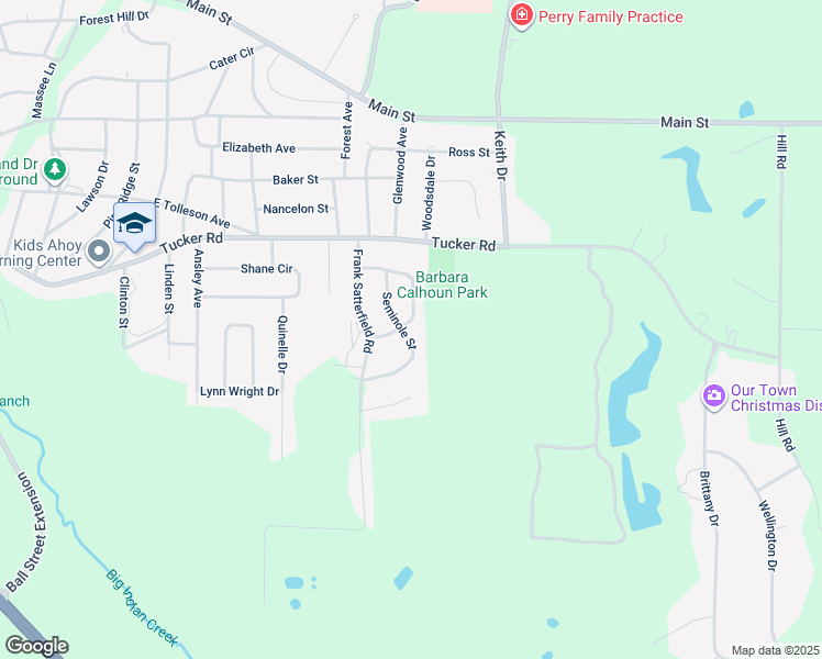 map of restaurants, bars, coffee shops, grocery stores, and more near 528 Ochlahatchee Dr in Perry