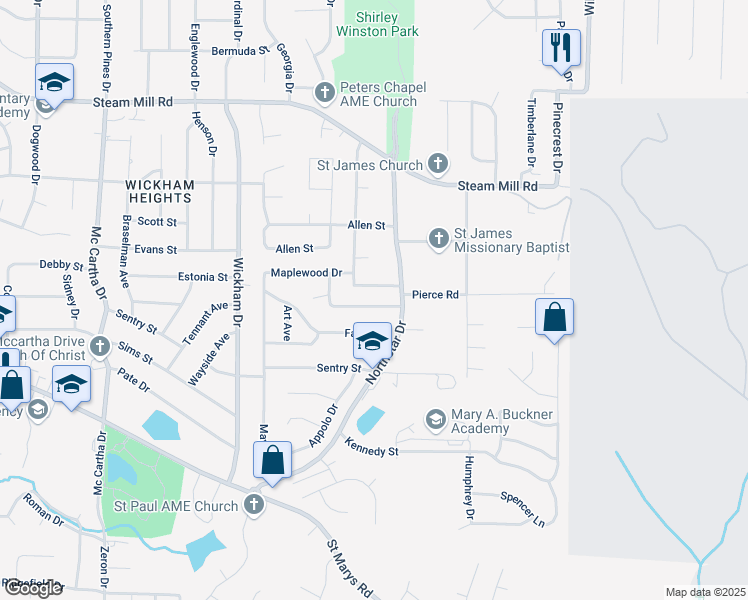 map of restaurants, bars, coffee shops, grocery stores, and more near 5037 Shirley Ann Drive in Columbus