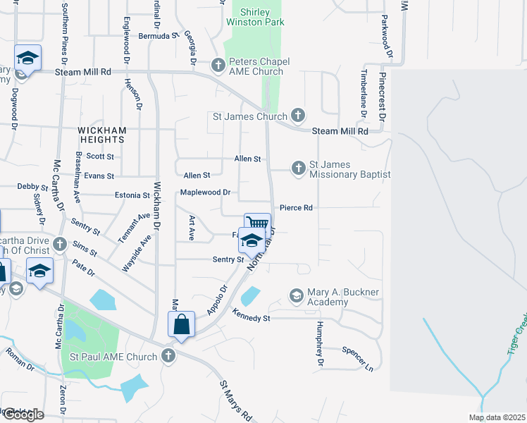map of restaurants, bars, coffee shops, grocery stores, and more near 5037 Shirley Ann Drive in Columbus