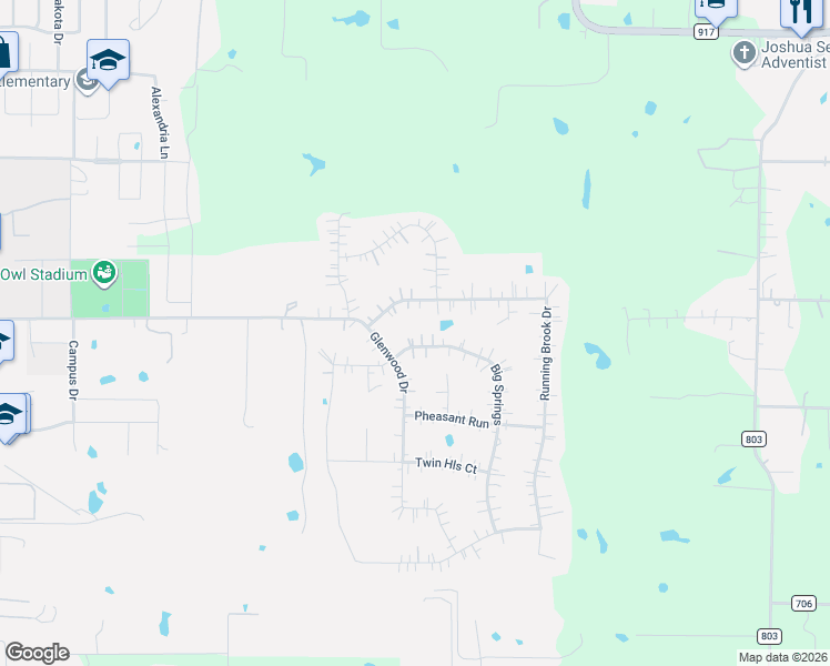 map of restaurants, bars, coffee shops, grocery stores, and more near 3009 Big Springs in Joshua