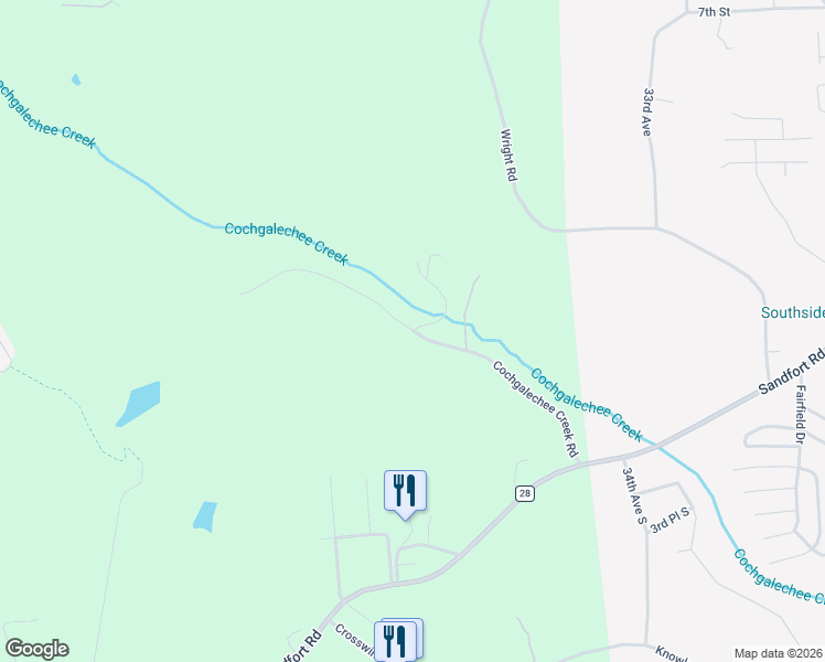 map of restaurants, bars, coffee shops, grocery stores, and more near 1 Marynell Lane in Phenix City