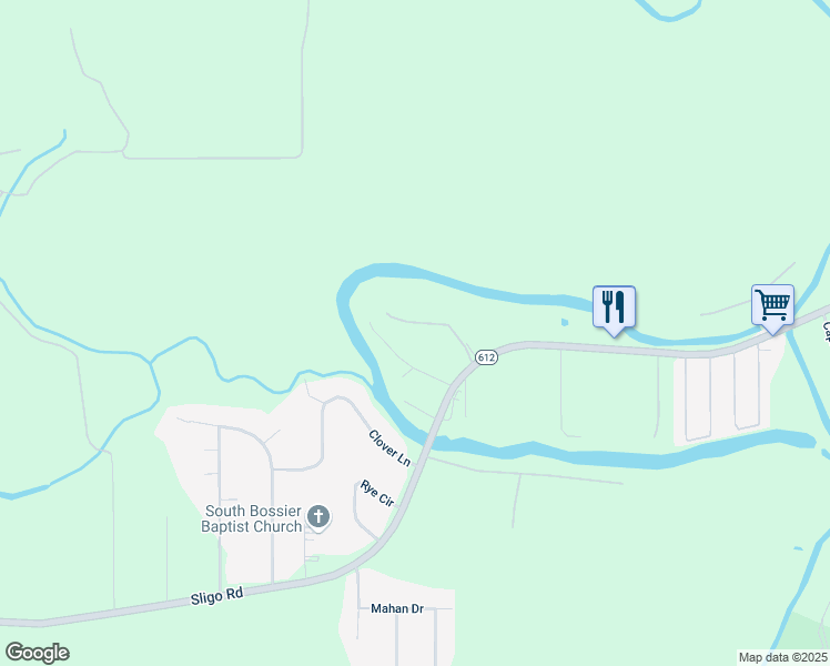 map of restaurants, bars, coffee shops, grocery stores, and more near 311 Summer Lake Drive in Bossier City