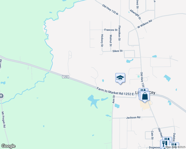 map of restaurants, bars, coffee shops, grocery stores, and more near 136 Emma Street in Gladewater